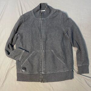 Lauren Ralph Lauren Petite Full Zip Knit Track Jacket PS Charcoal Gray